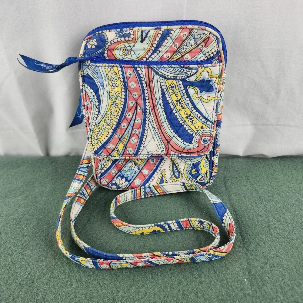 Vera Bradley Marina Paisley Crossbody Hipster Bag Quilted Purse Adjustable Strap